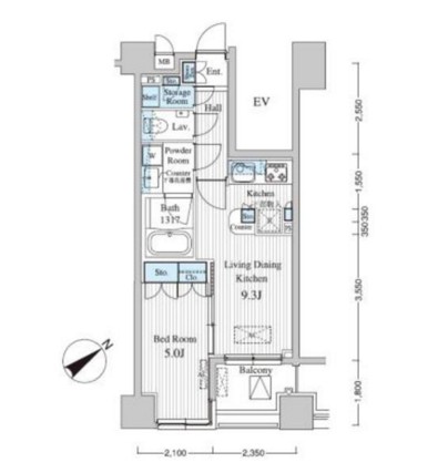 ＭＦＰＲコート赤坂見附804号室の図面