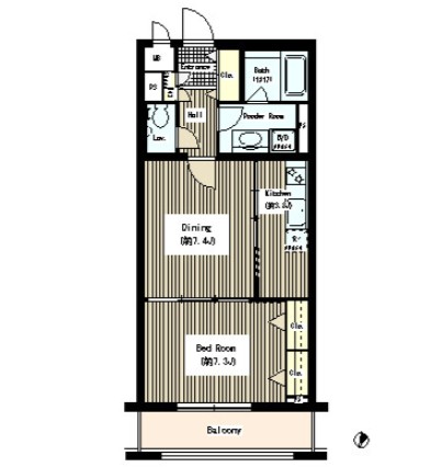 ルミエール中町107号室の図面