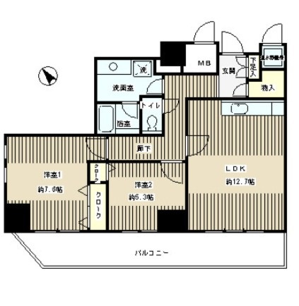 トレステージ目黒1404号室の図面