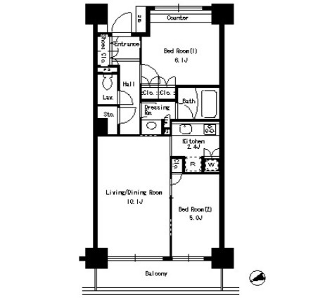 パークアクシス文京ステージ101号室の図面