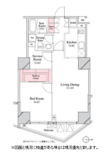 パークキューブ八丁堀1007号室の図面
