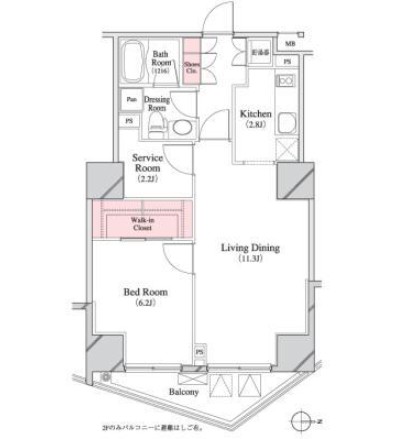 パークキューブ八丁堀1407号室の図面