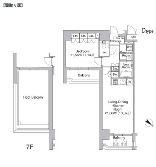 レジディア市ヶ谷Ⅱ1001号室の図面