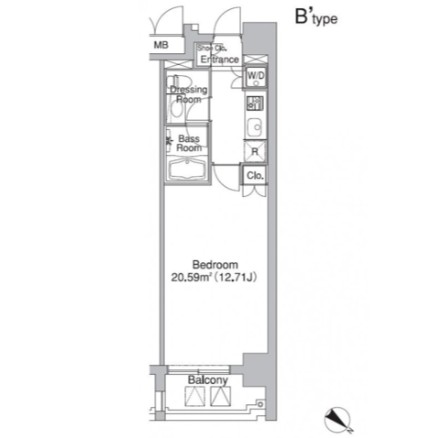 レジディア市ヶ谷Ⅱ1004号室の図面