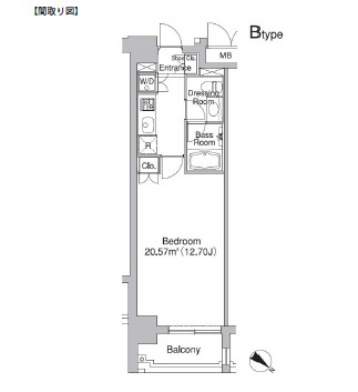 レジディア市ヶ谷Ⅱ302号室の図面