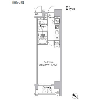 レジディア市ヶ谷Ⅱ405号室の図面