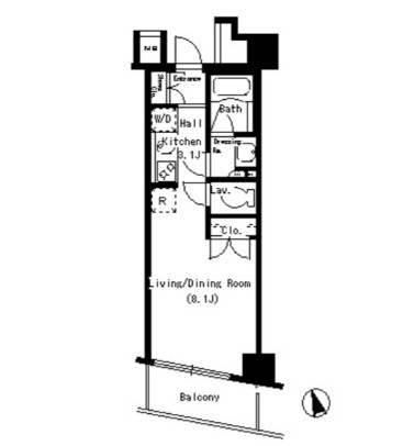 パークアクシス銀座イースト703号室の図面