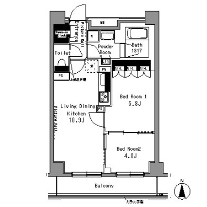 パークアクシス秋葉原703号室の図面