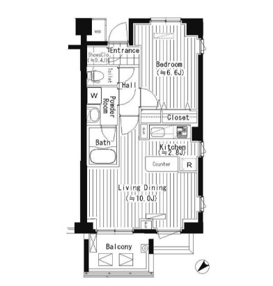 ＰＲＩＭＥ　ＵＲＢＡＮ　東中野　ＣＯＵＲＴ211号室の図面
