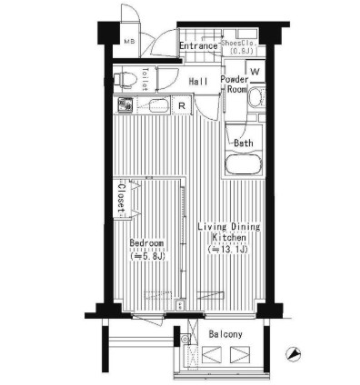 ＰＲＩＭＥ　ＵＲＢＡＮ　東中野　ＣＯＵＲＴ311号室の図面