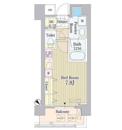 ＰＲＩＭＥ　ＵＲＢＡＮ　東中野　ＣＯＵＲＴ505号室の図面
