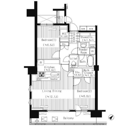 ＰＲＩＭＥ　ＵＲＢＡＮ　東中野　ＣＯＵＲＴ618号室の図面