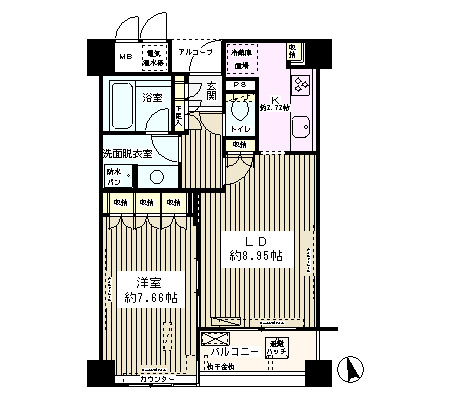 エル・セレーノ西早稲田105号室の図面