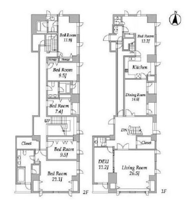 プライムスクェアシティ1202号室の図面