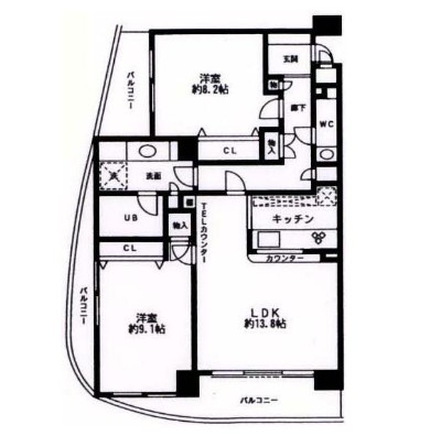 シルフィード南平台Ｃ406号室の図面
