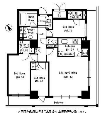 パークタワー芝浦ベイワード　アーバンウイング2701号室の図面