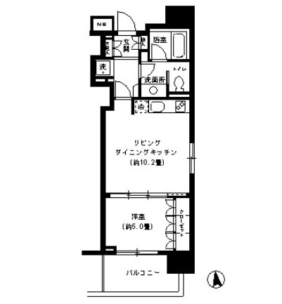 ＫＤＸレジデンス芝公園1204号室の図面