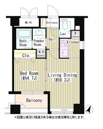 Ｗａｔ’ｓ白金501号室の図面