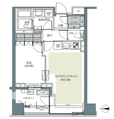パークハウス東中野リヴゴーシュ222号室の図面