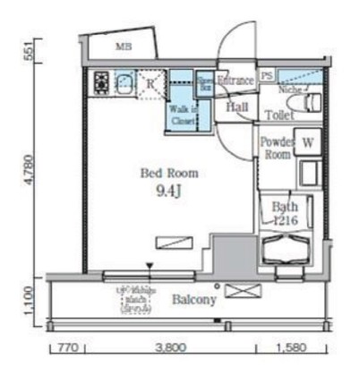 レジディア九段下Ⅱ503号室の図面