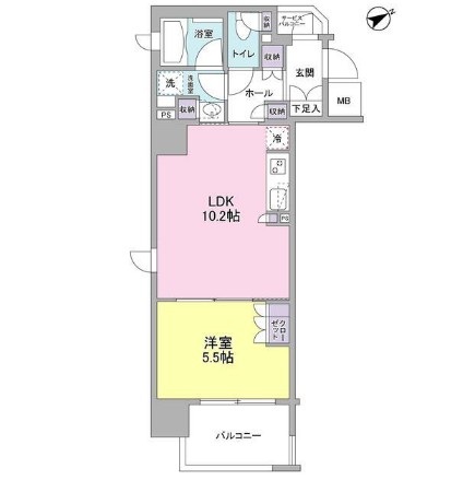 フレアージュ恵比寿604号室の図面