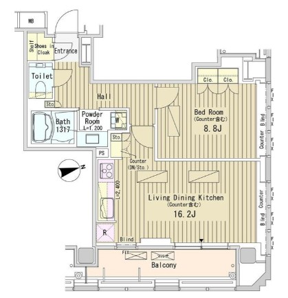 パークアクシス御成門1902号室の図面