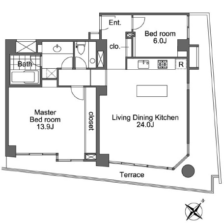 Ｗａｌｋ赤坂701号室の図面