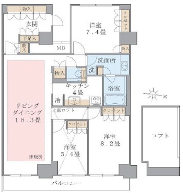 Ｂｒｉｌｌｉａ　ｉｓｔ　東雲キャナルコート1416号室の図面