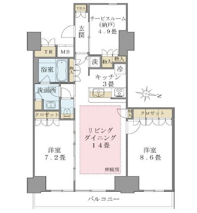 Ｂｒｉｌｌｉａ　ｉｓｔ　東雲キャナルコート329号室の図面