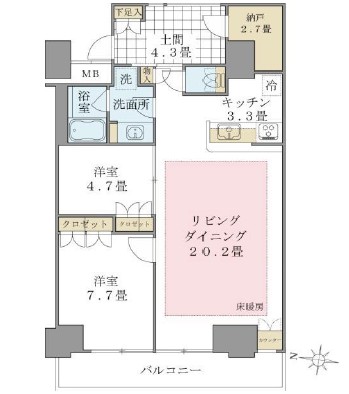 Ｂｒｉｌｌｉａ　ｉｓｔ　東雲キャナルコート510号室の図面