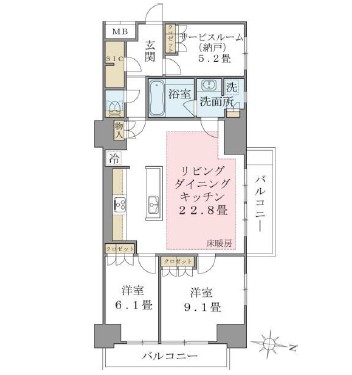 Ｂｒｉｌｌｉａ　ｉｓｔ　東雲キャナルコート715号室の図面