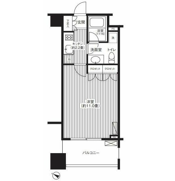 グランハイツ代々木1104号室の図面