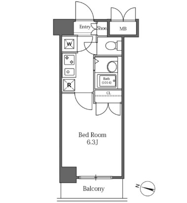 ＬａＳａｎｔｅ広尾520号室の図面