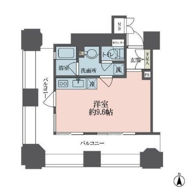 ルネ新宿御苑タワー508号室の図面
