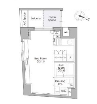 プライムガーデン駒沢大学402号室の図面