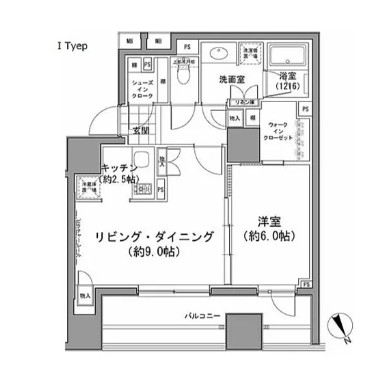 パークハビオ八丁堀209号室の図面