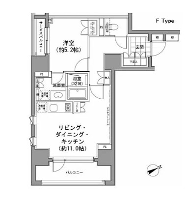 パークハビオ八丁堀706号室の図面