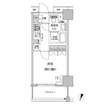 パークハビオ渋谷本町レジデンス203号室の図面