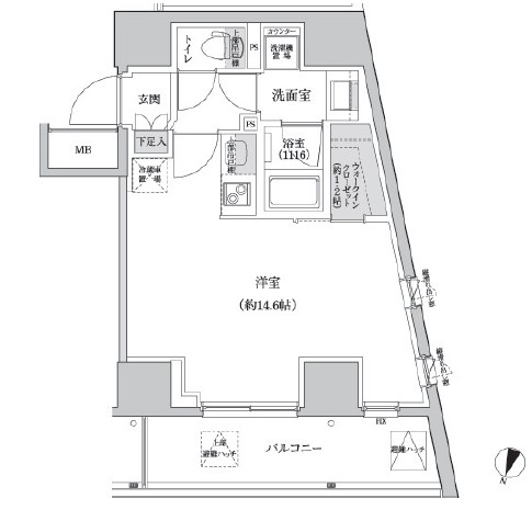 パークハビオ渋谷本町レジデンス214号室の図面
