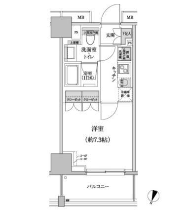 パークハビオ渋谷本町レジデンス802号室の図面