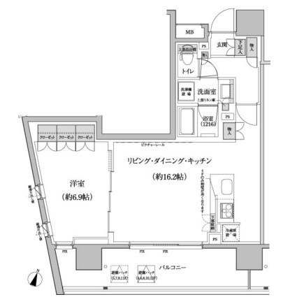 パークハビオ渋谷本町レジデンス815号室の図面