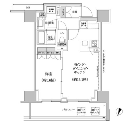 パークハビオ渋谷本町レジデンス928号室の図面