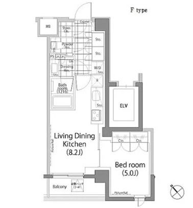 パークハビオ中目黒302号室の図面