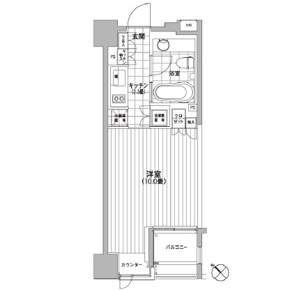 カスタリア銀座705号室の図面