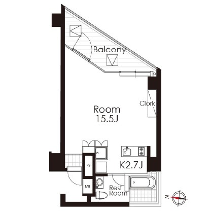 カスタリア広尾403号室の図面