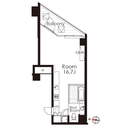 カスタリア広尾602号室の図面