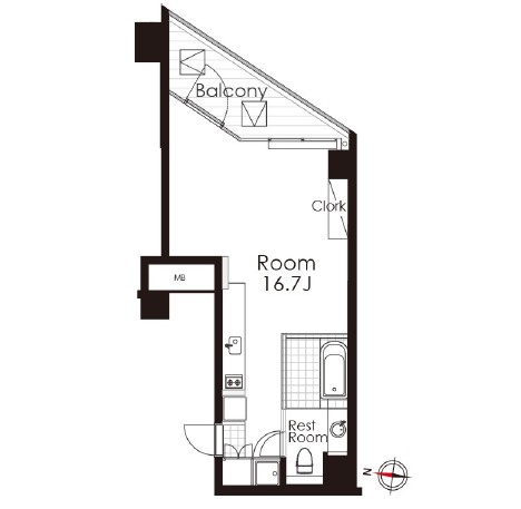 カスタリア広尾802号室の図面