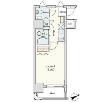 カスタリア日本橋301号室の図面
