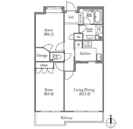 カスタリア参宮橋205号室の図面