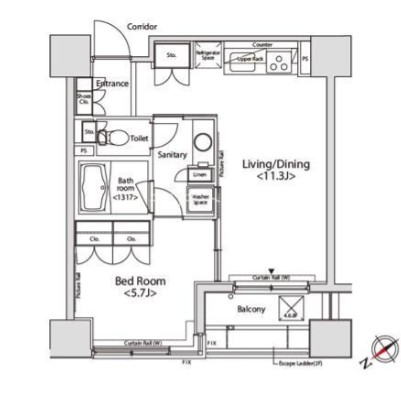 カスタリア目黒かむろ坂909号室の図面